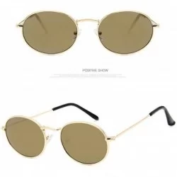 Square 2019 Small Frame Sunglasses Women Retro Oval Mirror Metal Sun Glasses Vintage Er Lunette De Soleil Femme - CJ199C8Z2GY...