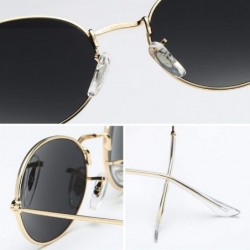 Square 2019 Small Frame Sunglasses Women Retro Oval Mirror Metal Sun Glasses Vintage Er Lunette De Soleil Femme - CJ199C8Z2GY...
