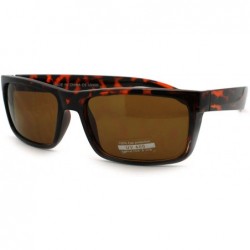 Sport Mens Classic Rectangular Secret Agent Futuristic Rectangular Sport Sunglasses - Tortoise - CY11YW4ZCVT $19.97