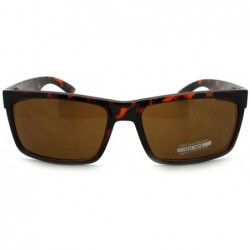 Sport Mens Classic Rectangular Secret Agent Futuristic Rectangular Sport Sunglasses - Tortoise - CY11YW4ZCVT $11.93