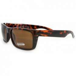 Sport Mens Classic Rectangular Secret Agent Futuristic Rectangular Sport Sunglasses - Tortoise - CY11YW4ZCVT $11.93