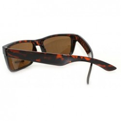 Sport Mens Classic Rectangular Secret Agent Futuristic Rectangular Sport Sunglasses - Tortoise - CY11YW4ZCVT $11.93