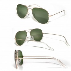 Aviator Classic Aviator Sunglasses for Men Women- Metal Frame UV400 Lens Protection Pilot Sunglasses - C418RACMS09 $9.17