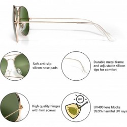 Aviator Classic Aviator Sunglasses for Men Women- Metal Frame UV400 Lens Protection Pilot Sunglasses - C418RACMS09 $9.17