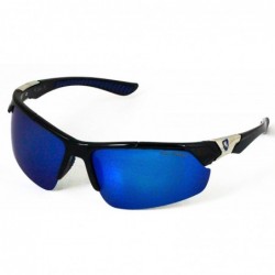 Rimless Men Polarized Premium Sport Sunglasses Baseball Cycling Fishing Wrap Around Driving Glasses - Blue - C518UDK9Q26 $11.18