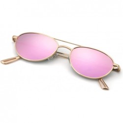 Oval Mini Vintage Oval Polarized Sunglasses - Mirrored Sunglasses with UV400 Protection - CU192756TD8 $15.80
