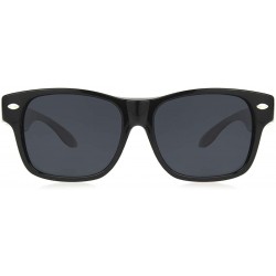 Shield Solar Shield-Lakewood Rectangular Fits Over Sunglasses - Black - C212NSF54W5 $14.78