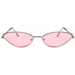 Cat Eye Women Cat Eye Sunglasses Cute Sexy Brand Designer Glasses Summer Retro Small Frame Black Red Cateye Sun - Pink - C219...