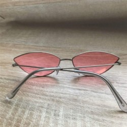 Cat Eye Women Cat Eye Sunglasses Cute Sexy Brand Designer Glasses Summer Retro Small Frame Black Red Cateye Sun - Pink - C219...