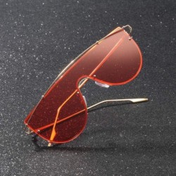 Cat Eye European and American fashion women's fashion one-piece lens sunglasses men's cat-eye sunglasses - CE190MYCY2A $26.82