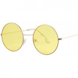 Sport Retro Oval Sunglasses Women Brand Designer UV400 Vintage Metal Fe Round Sun Glasses Female - Gold - C618W7924HI $11.78