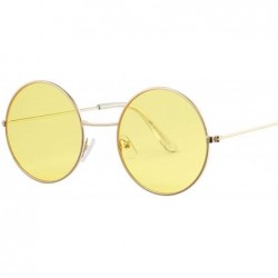 Sport Retro Oval Sunglasses Women Brand Designer UV400 Vintage Metal Fe Round Sun Glasses Female - Gold - C618W7924HI $11.78