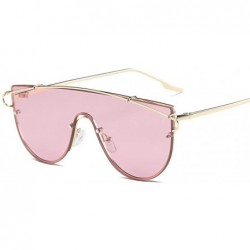 Cat Eye European and American fashion women's fashion one-piece lens sunglasses men's cat-eye sunglasses - CE190MYCY2A $26.82