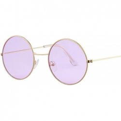 Sport Retro Oval Sunglasses Women Brand Designer UV400 Vintage Metal Fe Round Sun Glasses Female - Gold - C618W7924HI $11.78