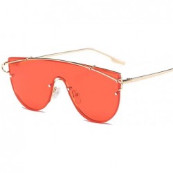 Cat Eye European and American fashion women's fashion one-piece lens sunglasses men's cat-eye sunglasses - CE190MYCY2A $26.82