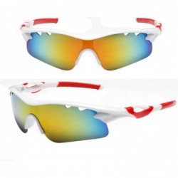 Sport Protection Polarized Sunglasses Baseball - WH - CX18R9W4HT4 $9.70