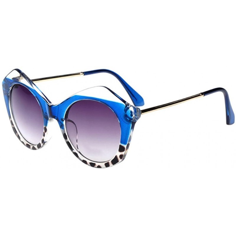 Oval Fashion Young Lady Sunglasses Wild Nature Stylish PC Frame Lens 50mm - Blue/Grey - CM12E0NTE3X $16.03