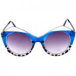Oval Fashion Young Lady Sunglasses Wild Nature Stylish PC Frame Lens 50mm - Blue/Grey - CM12E0NTE3X $16.03