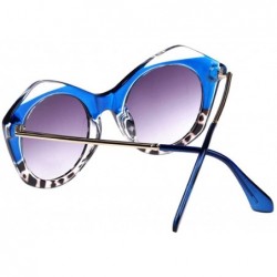 Oval Fashion Young Lady Sunglasses Wild Nature Stylish PC Frame Lens 50mm - Blue/Grey - CM12E0NTE3X $16.03