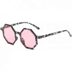 Goggle Women Geometric Round Funky Hipster Fashion Sunglasses - Pink - CP18WQ6ADKX $15.72
