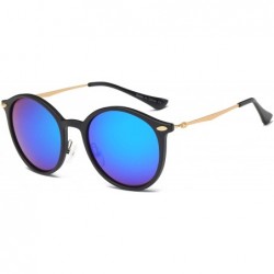 Goggle Retro Vintage Circle Round Mirrored UV Protection Fashion Sunglasses - Purpleblue - C818WU9A0T3 $24.34