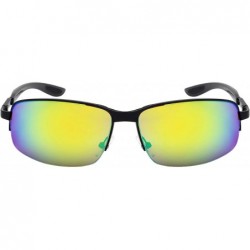 Rimless Semi-Rimless Square Frames w/Color Mirror Lens 25126S-REV - Matte Black - CF12JOADCWP $11.93