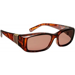 Oval Haven Fits over Sunglasses Freesia in Tortoise with Leather & Polarized Amber Lens - CX182ZK672R $49.49