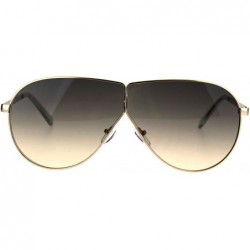Oversized Oversize Gradient Oceanic Hippie Lens Metal Rim Shield Pilots Sunglasses - Brown Smoke - C1185KLDIEC $13.67
