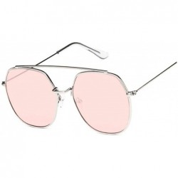 Goggle Retro Round Sunglasses Women Luxury Mirror Sun Glasses Vintage Lunette De Soleil Femme - Silverpink - C4197Y7KO09 $31.11