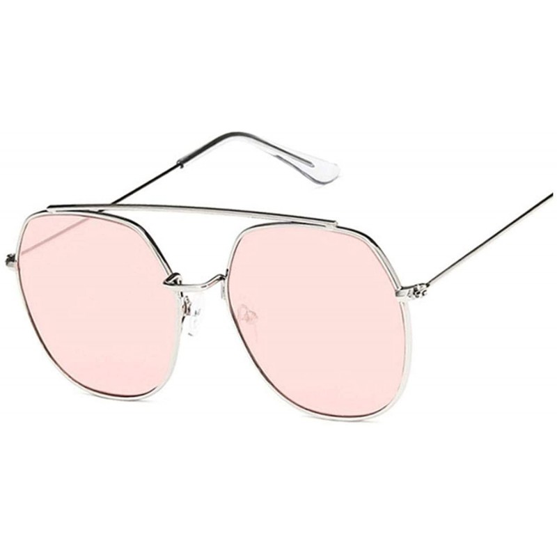 Goggle Retro Round Sunglasses Women Luxury Mirror Sun Glasses Vintage Lunette De Soleil Femme - Silverpink - C4197Y7KO09 $14.91