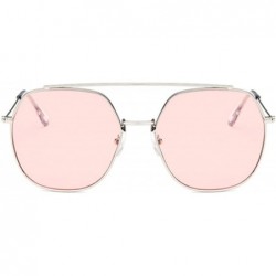 Goggle Retro Round Sunglasses Women Luxury Mirror Sun Glasses Vintage Lunette De Soleil Femme - Silverpink - C4197Y7KO09 $14.91