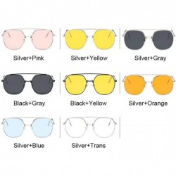 Goggle Retro Round Sunglasses Women Luxury Mirror Sun Glasses Vintage Lunette De Soleil Femme - Silverpink - C4197Y7KO09 $14.91