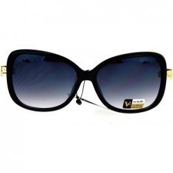 Square Womens Luxury Fashion Sunglasses Gold Snake Rhinestone Temple UV 400 - Black (Smoke) - CB1836U28G7 $12.06