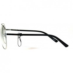 Oversized Mens Oversize Geeky Metal Rim Designer Pilot Clear Lens Eye Glasses - Silver - CK1824Z7U5I $12.13