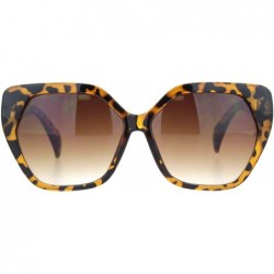 Oversized Womens Mod Plastic Squared Butterfly Chic Sunglasses - Tortoise Gradient Brown - CN18MGOUNAI $9.09