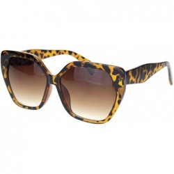 Oversized Womens Mod Plastic Squared Butterfly Chic Sunglasses - Tortoise Gradient Brown - CN18MGOUNAI $9.09