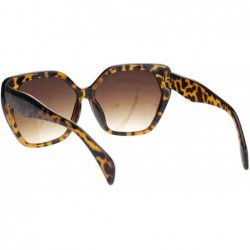 Oversized Womens Mod Plastic Squared Butterfly Chic Sunglasses - Tortoise Gradient Brown - CN18MGOUNAI $9.09