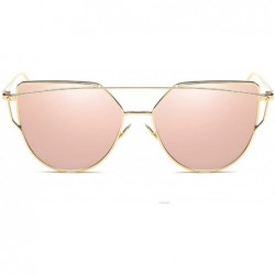 Cat Eye Sunglasses Women Luxury Cat Eye Design Mirror Flat Rose Gold Vintage Cateye Fashion Sun Glasses Eyewear - A7 - CY197A...