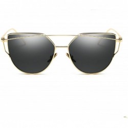 Cat Eye Sunglasses Women Luxury Cat Eye Design Mirror Flat Rose Gold Vintage Cateye Fashion Sun Glasses Eyewear - A7 - CY197A...