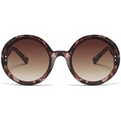 Oval Fashion Trend Rice Nail Round Frame Luxury Sunglasses Men Women Retro Pink Leopard Shades Glasses - Pink Leopard - C9194...