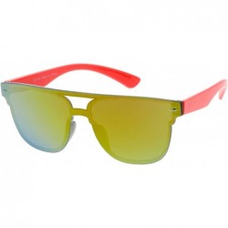 Shield Kids Size Minimal Urban Modern"Flat-Lined" Flat Lens Sunglasses - Red - C618GYYSC5U $18.52