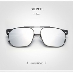 Rectangular Fashion Trend Polarized Adult Driving Sunglasses Metal Frame Sunglasses UV 400 Protection - Silver - C318GL37LRM ...