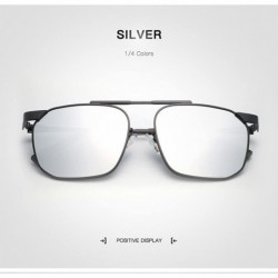 Rectangular Fashion Trend Polarized Adult Driving Sunglasses Metal Frame Sunglasses UV 400 Protection - Silver - C318GL37LRM ...