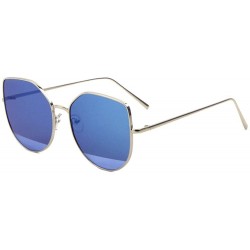 Cat Eye Cairo Bottom Lens Color Accent Geometric Cat Eye Sunglasses - Blue - CZ1908GIEMW $26.76