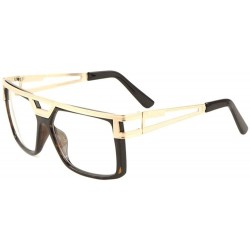 Aviator Gazelle Phenom Square Oversized Aviator Sunglasses - Brown Tortoise & Gold Frame - CW18DLL0KQ9 $12.84