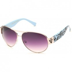 Aviator "Zeb" Aviator Fashion Sunglasses UV Protection - Blue - C6119VZAS5N $17.94