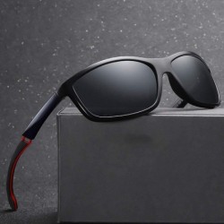 Square Men's Sports Sunglasses Tr90 Uv400 Driving Sun Glasses for Men Polarized Outdoor Eyewear - Brown - CP18A9M34KT $8.82