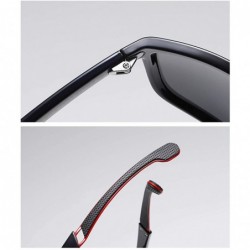 Square Men's Sports Sunglasses Tr90 Uv400 Driving Sun Glasses for Men Polarized Outdoor Eyewear - Brown - CP18A9M34KT $8.82