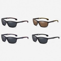 Square Men's Sports Sunglasses Tr90 Uv400 Driving Sun Glasses for Men Polarized Outdoor Eyewear - Brown - CP18A9M34KT $8.82