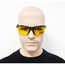 Wrap Night Vision Yellow Lens Wrap Semi Rimless Sunglasses Anti Glare - CR11W6GOP9P $10.39